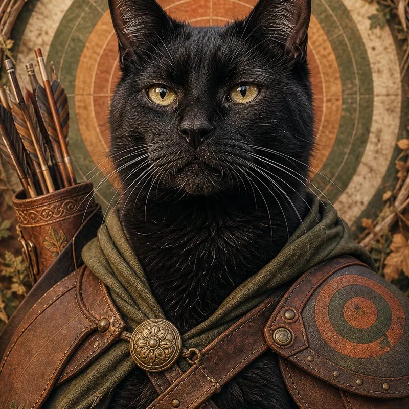 Black Cat portrait — natural light canvas