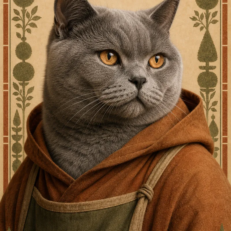 British Shorthair portrait — natural light canvas