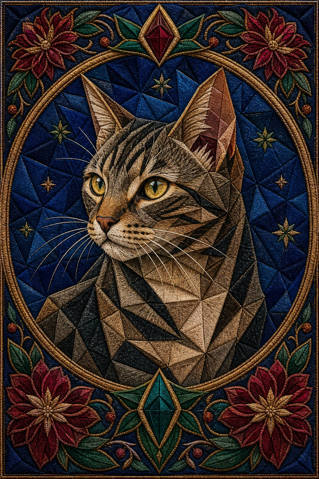 Juniper the Tabby — Origami Tessellation pet portrait