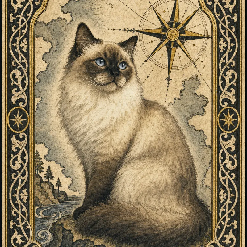 Ragdoll portrait — ottonian illumination