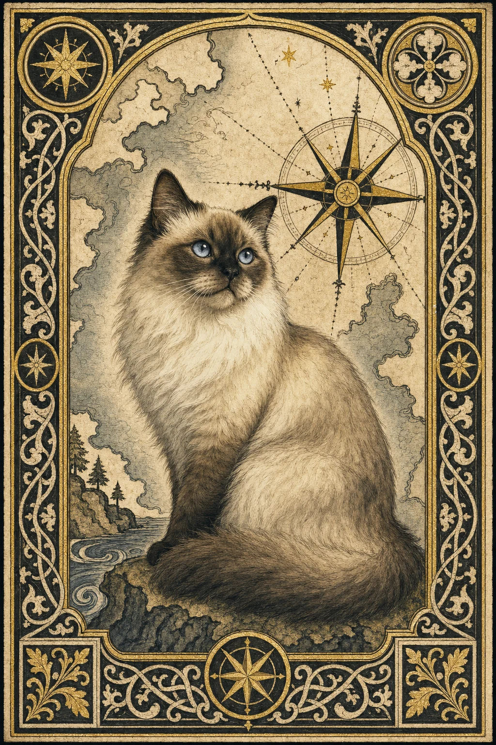 Mabel the Ragdoll — Ottonian Illumination pet portrait