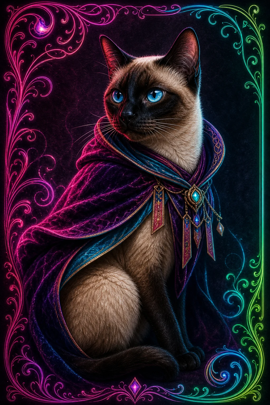 Mika the Siamese — Studio Canvas Realism pet portrait