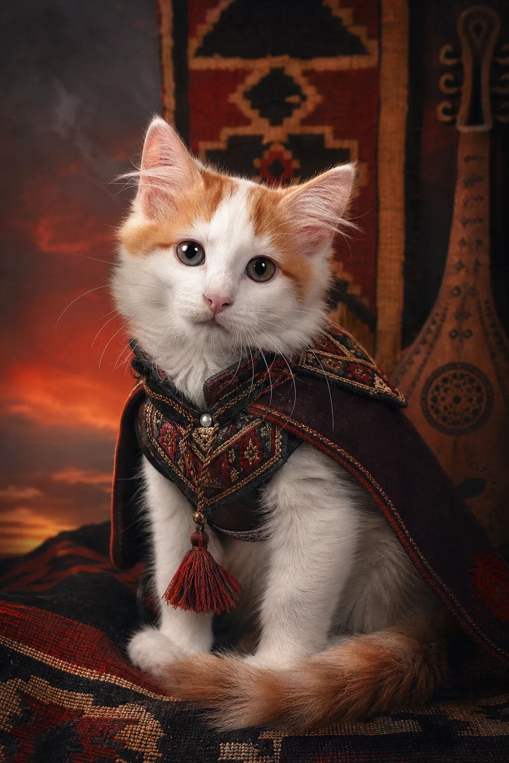 Pasha the Turkish Van — Studio Canvas Realism pet portrait