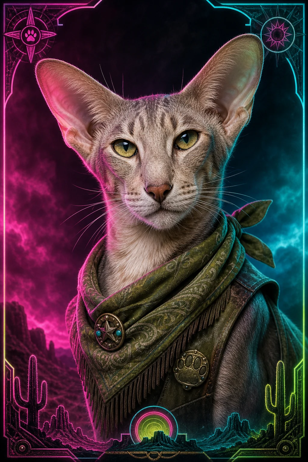 Sable the Oriental Shorthair — Studio Canvas Realism pet portrait