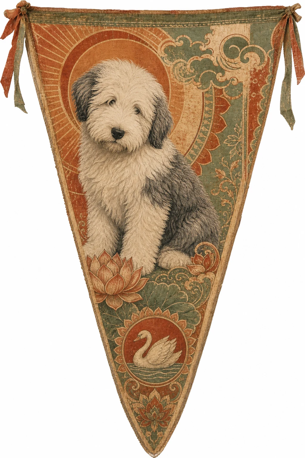 Mabel the Old English Sheepdog — Brahma S Creation Cat pet portrait
