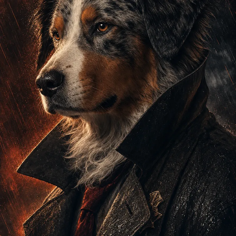 Australian Shepherd portrait — cinematic character realism