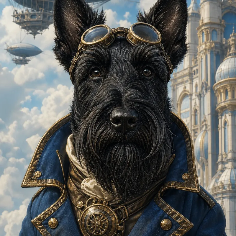 Scottish Terrier portrait — cinematic character realism