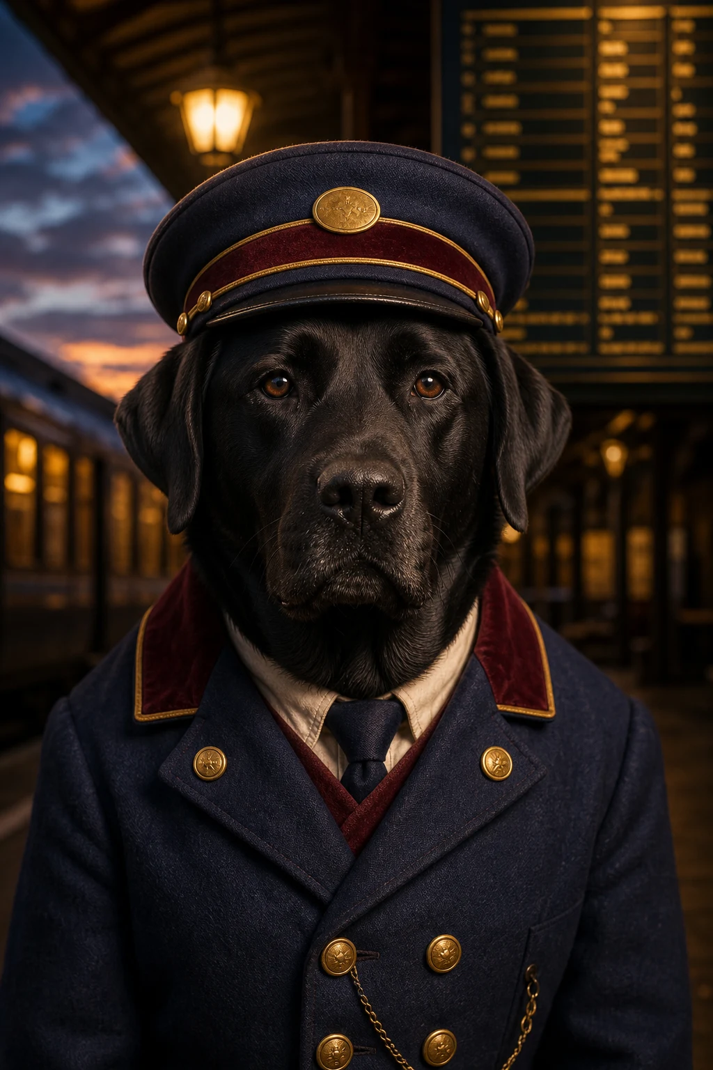 Bram the Labrador — Cinematic Character Realism pet portrait