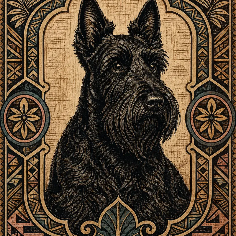 Scottish Terrier portrait — fijian masi