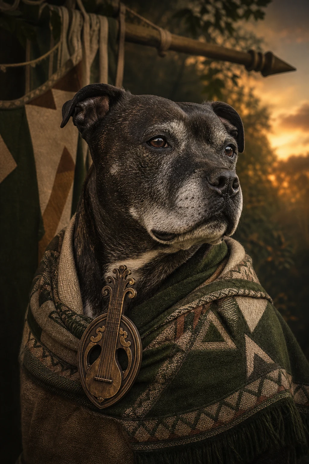 Bruno the Staffordshire Bull Terrier — Fine Art Photoreal pet portrait