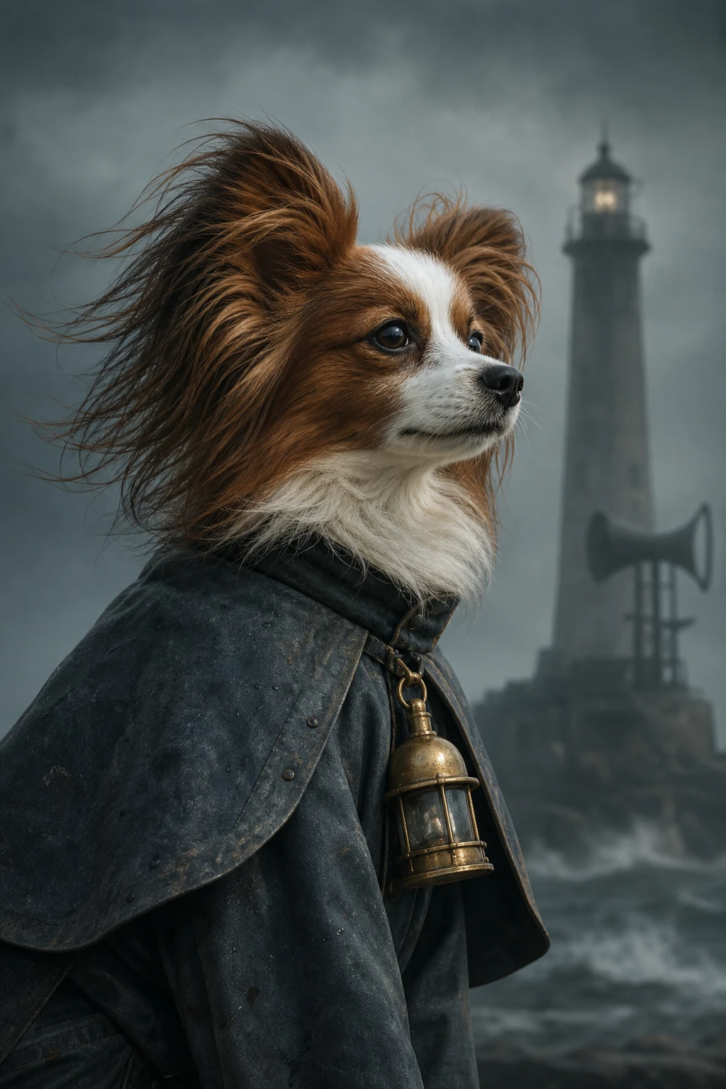 Luma the Papillon — Fine Art Photoreal pet portrait