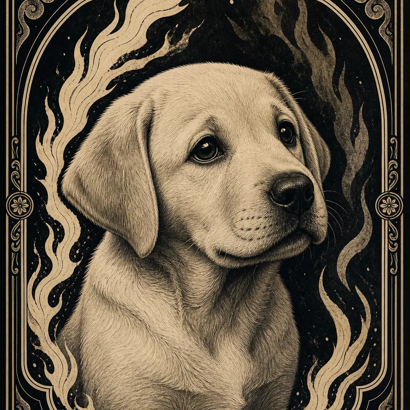 Labrador portrait — kali fury cat