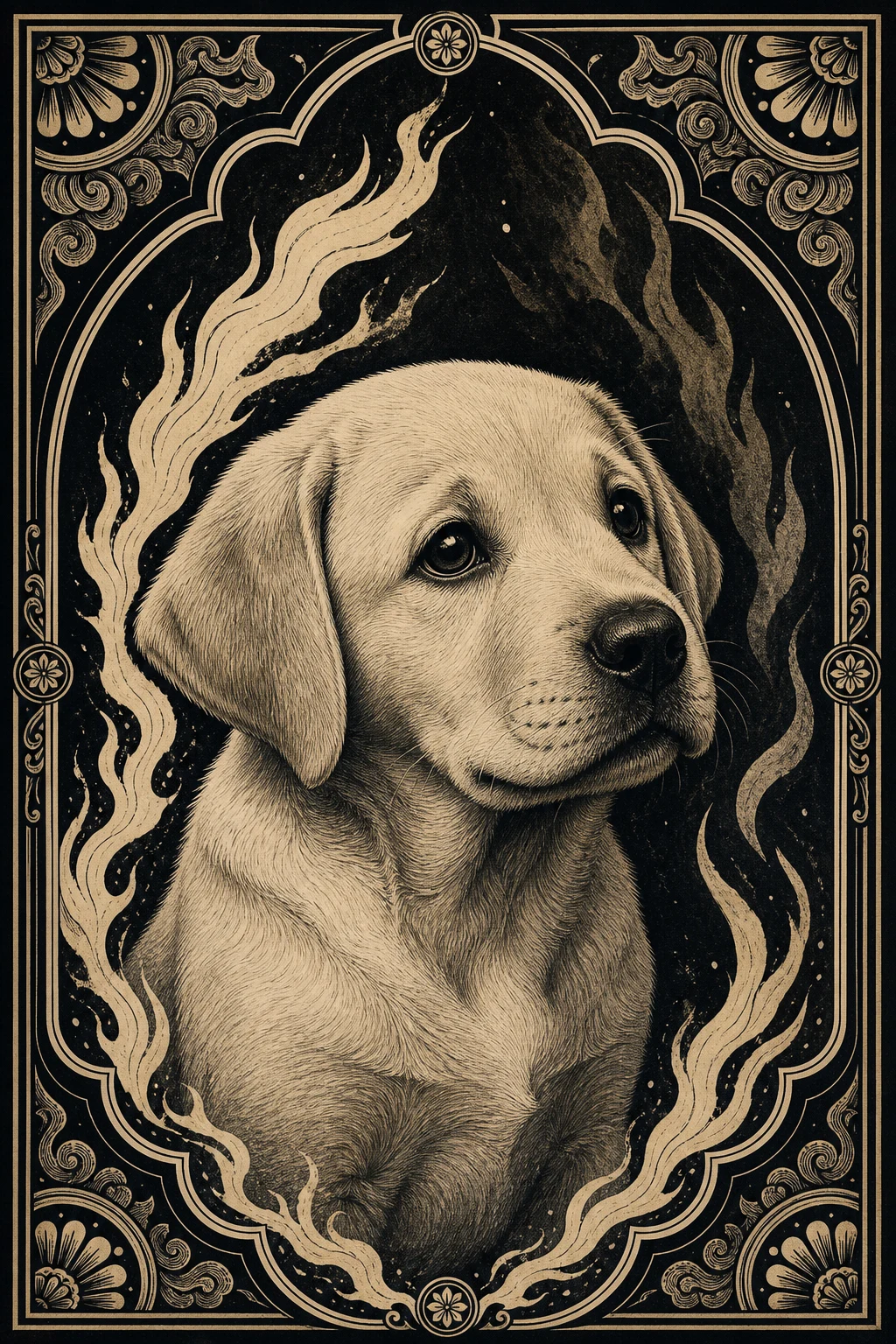 Scout the Labrador — Kali Fury Cat pet portrait
