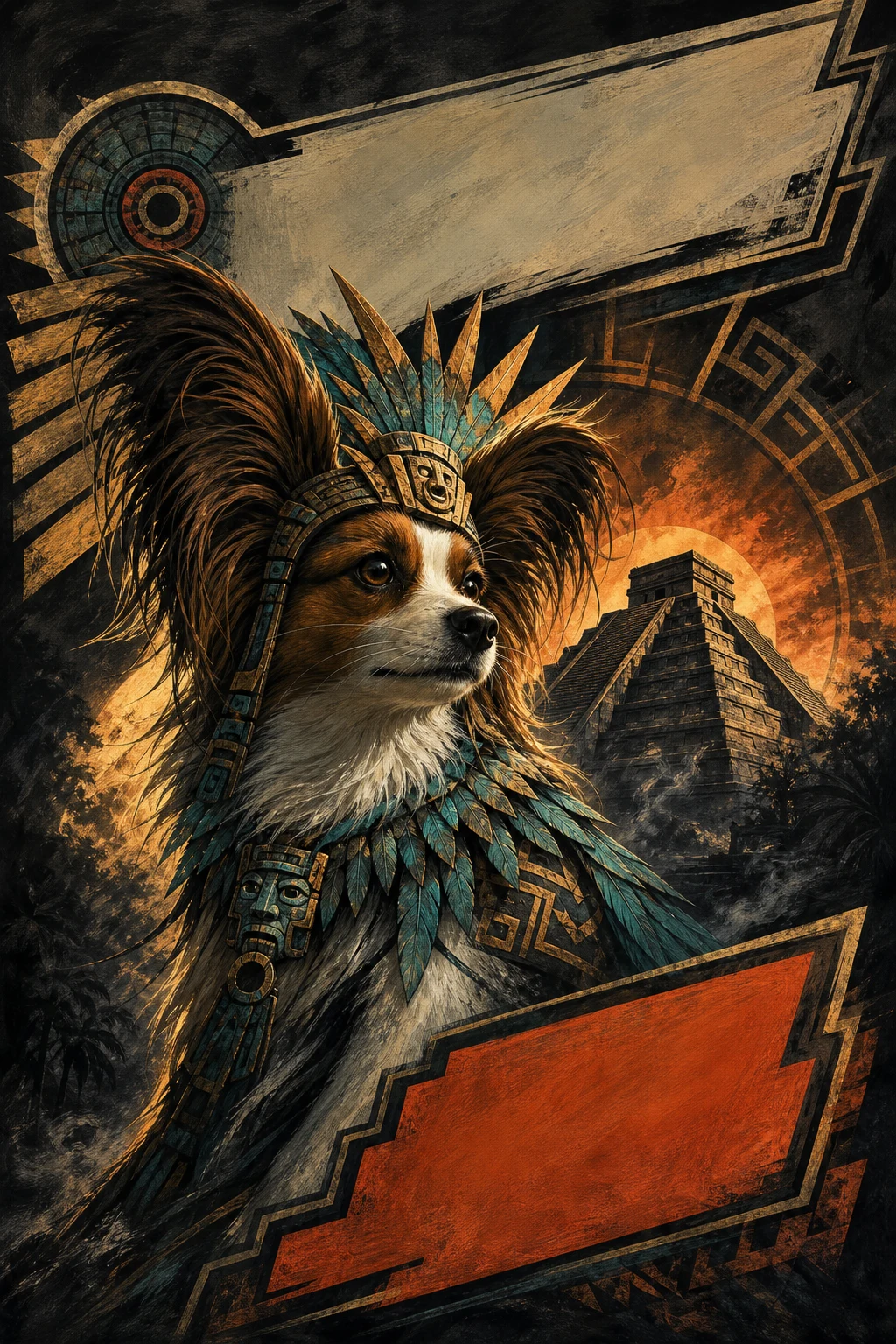 Remy the Papillon — Kukulkan Feathered Dog pet portrait