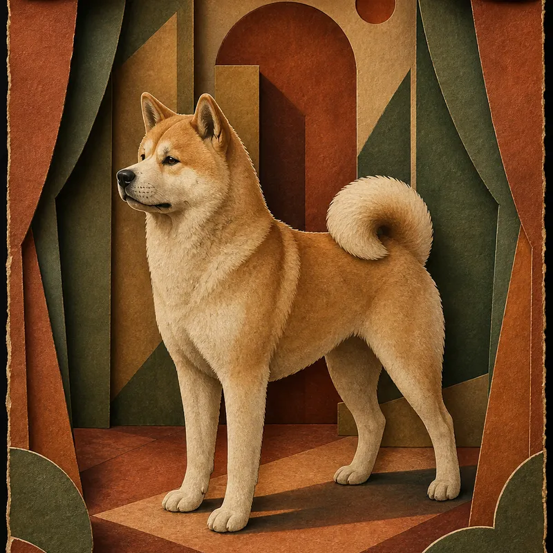 Akita portrait — metaphysical painting