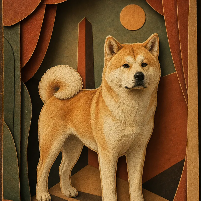 Akita portrait — metaphysical painting