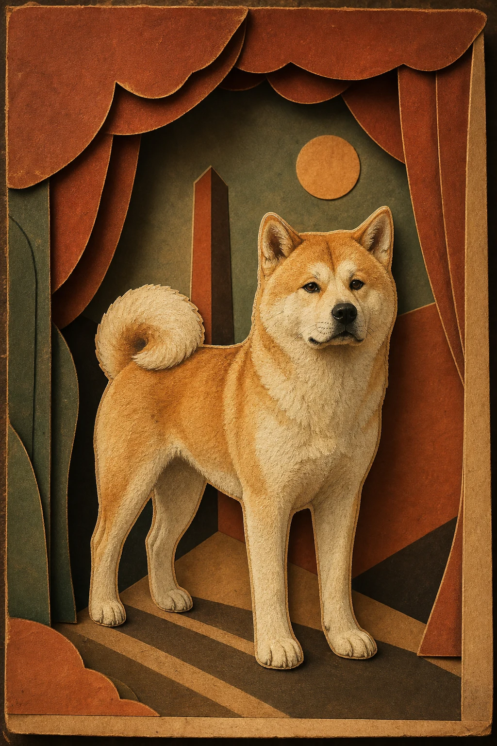Kuma the Akita — Metaphysical Painting pet portrait