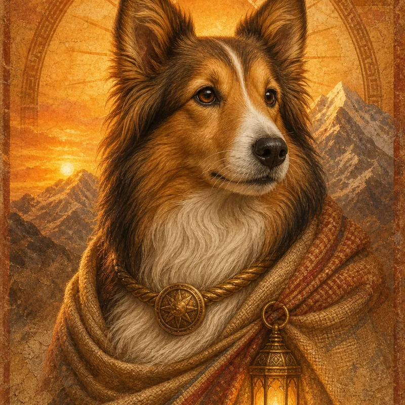 Sheltie portrait — mithras sun dog