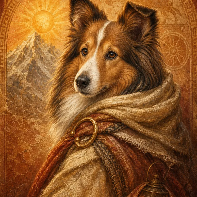 Sheltie portrait — mithras sun dog