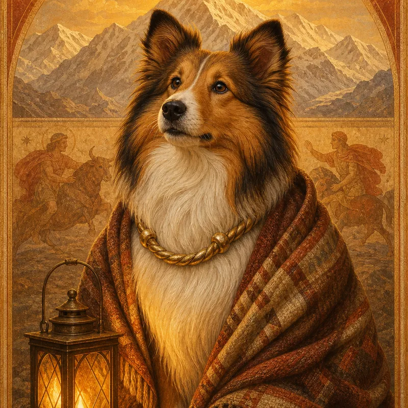 Sheltie portrait — mithras sun dog