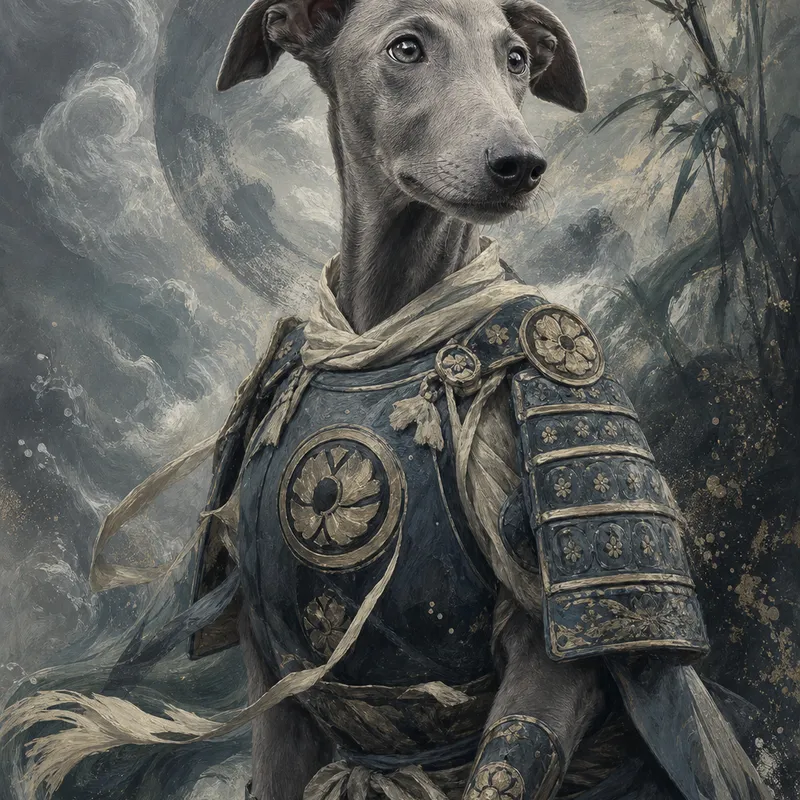 Greyhound portrait — nanyang style
