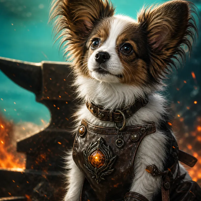 Papillon portrait — natural light canvas