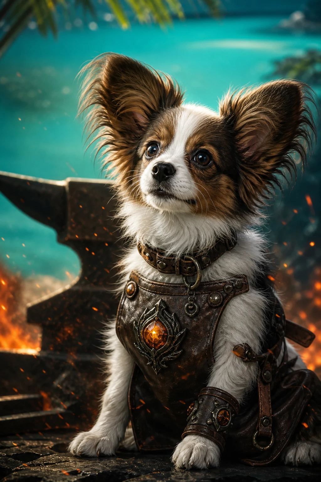 Pip the Papillon — Natural Light Canvas pet portrait