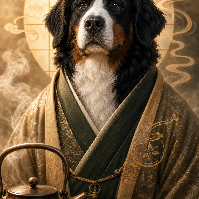 Bernese Mountain Dog portrait — natural light canvas
