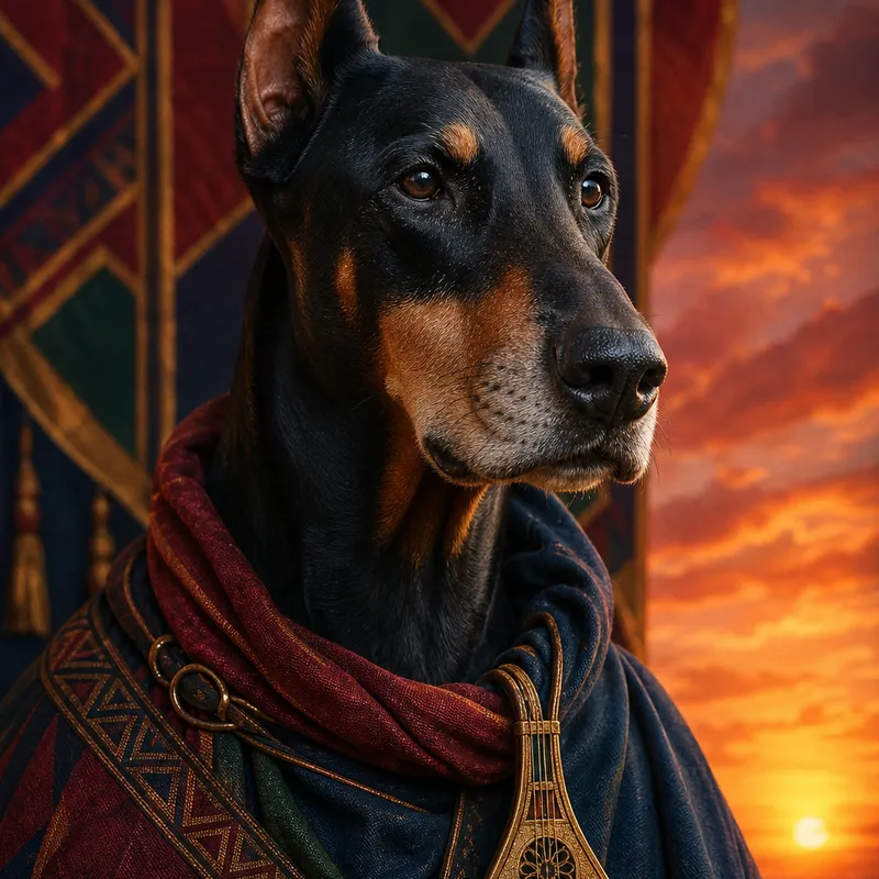 Doberman portrait — natural light canvas