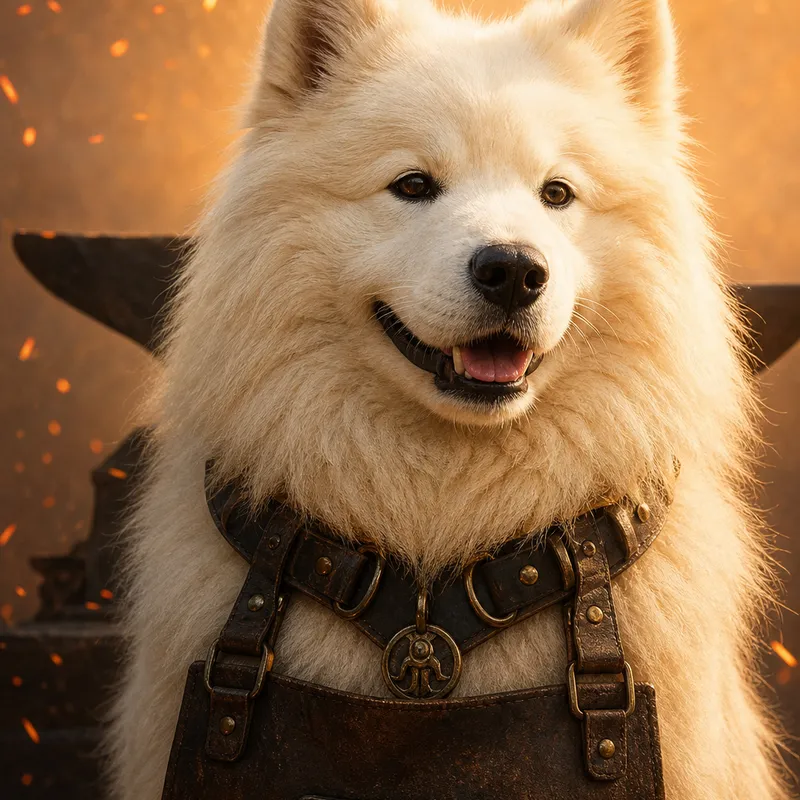 Samoyed portrait — natural light canvas