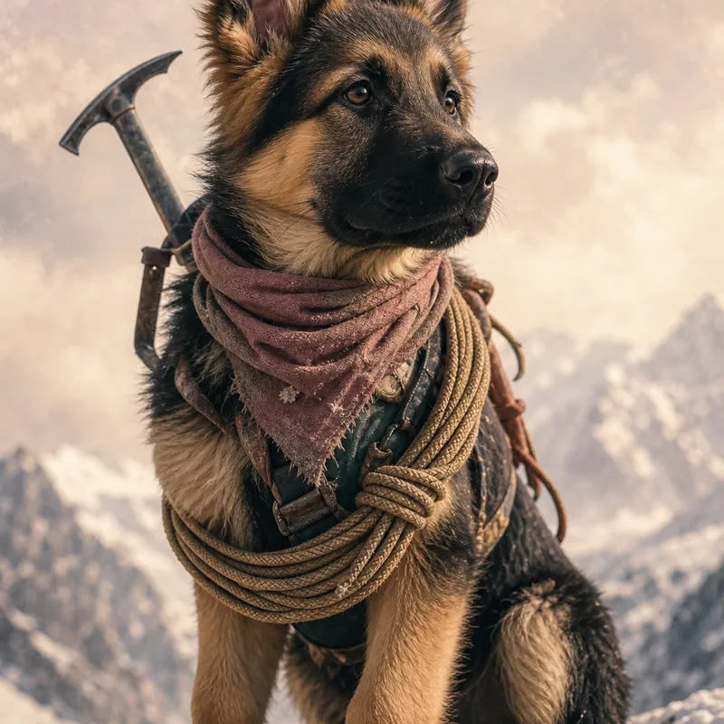 German Shepherd portrait — natural light canvas
