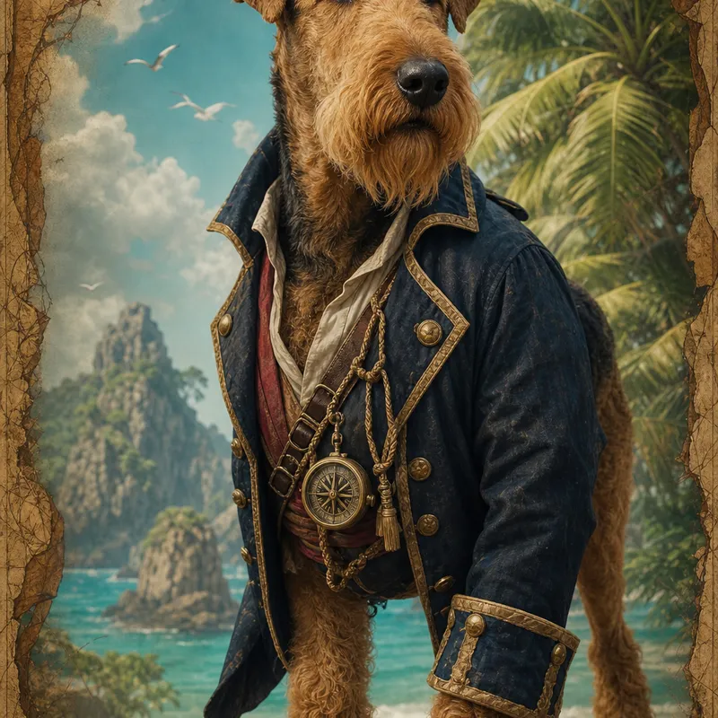 Airedale Terrier portrait — natural light canvas