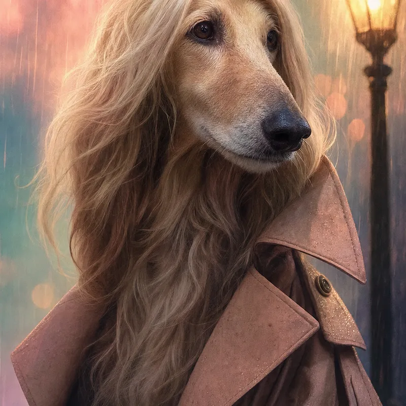 Afghan Hound portrait — natural light canvas