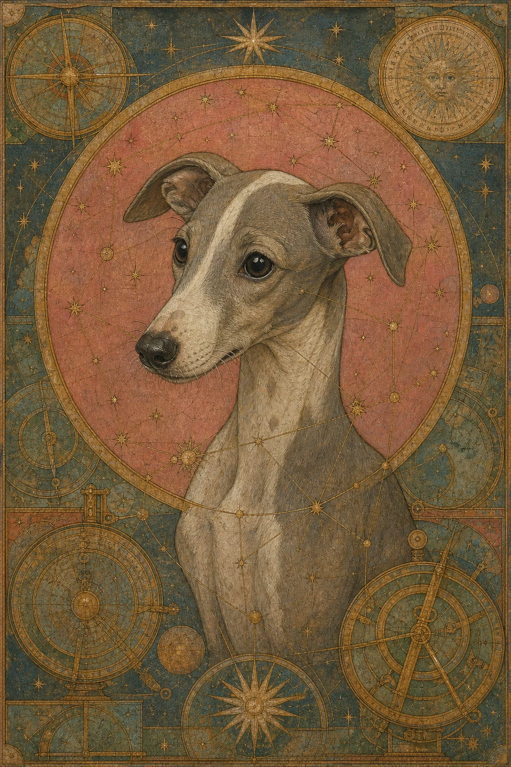 Luca the Greyhound — Novgorod Icon pet portrait