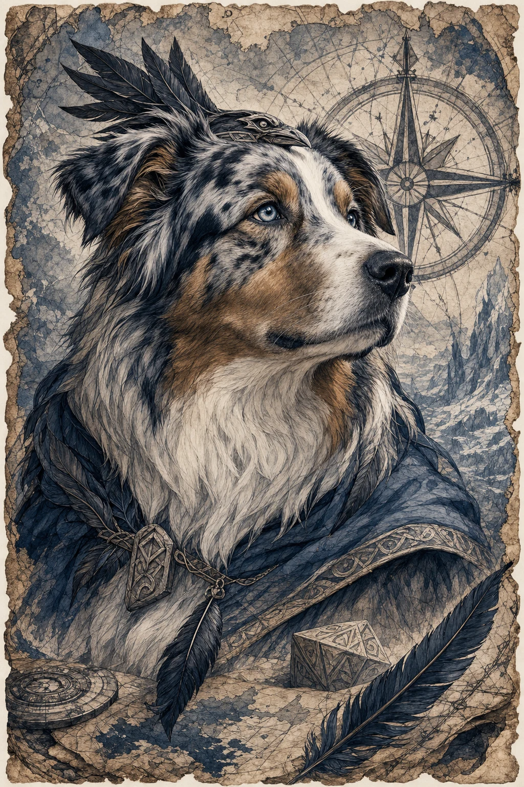 Marlow the Australian Shepherd — Odin S Raven Dog pet portrait