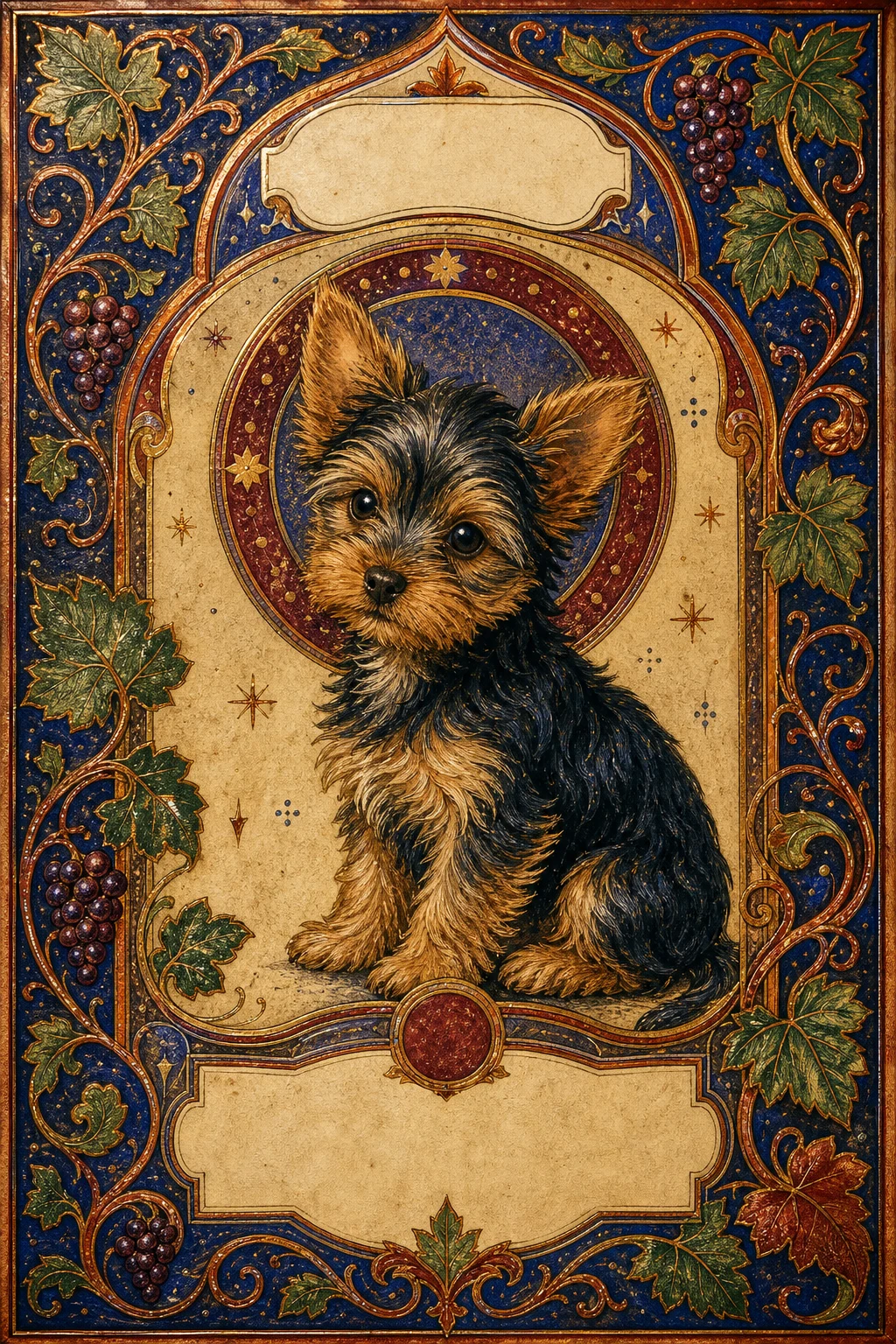 Pippa the Yorkshire Terrier — Ottonian Illumination pet portrait