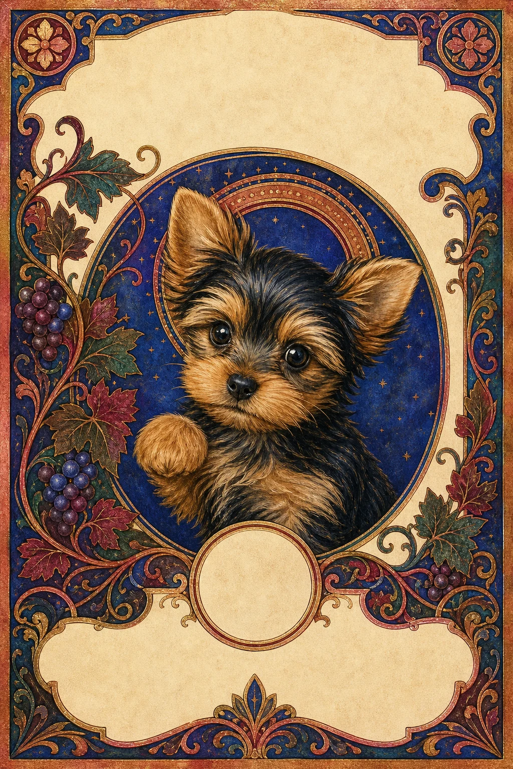 Tansy the Yorkshire Terrier — Ottonian Illumination pet portrait