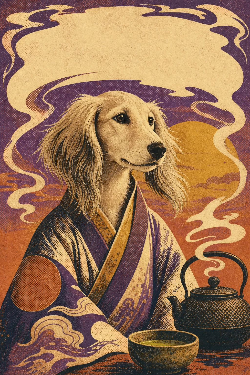 Ziri the Saluki — Screenprint Rock Poster pet portrait