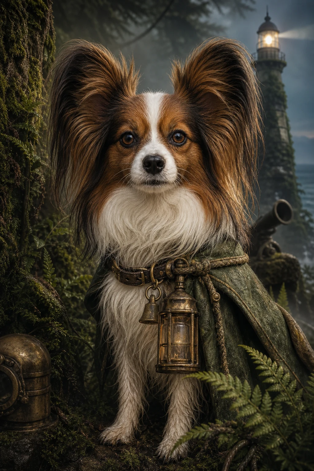 Beau the Papillon — Studio Canvas Realism pet portrait