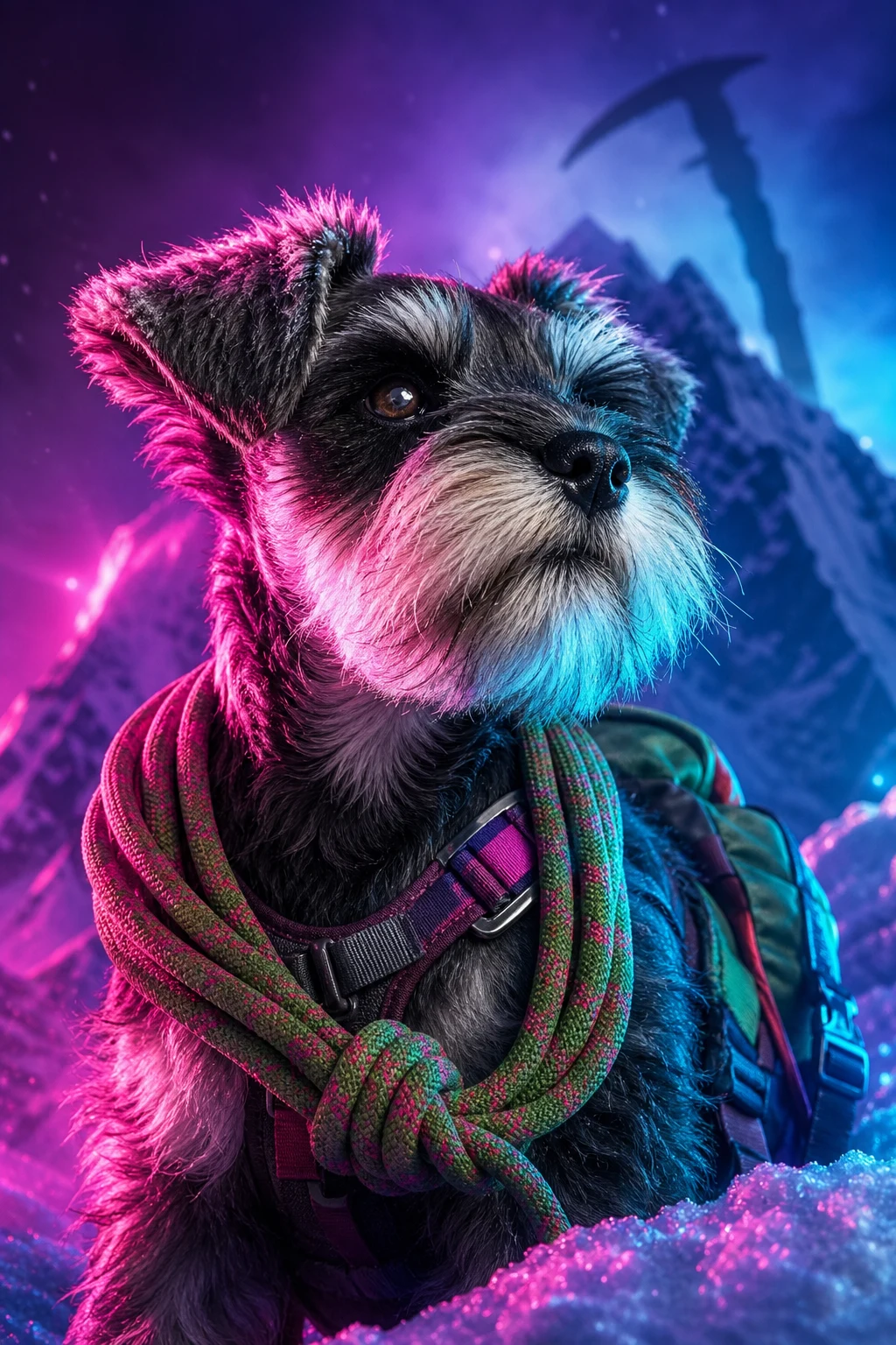 Otto the Miniature Schnauzer — Studio Canvas Realism pet portrait