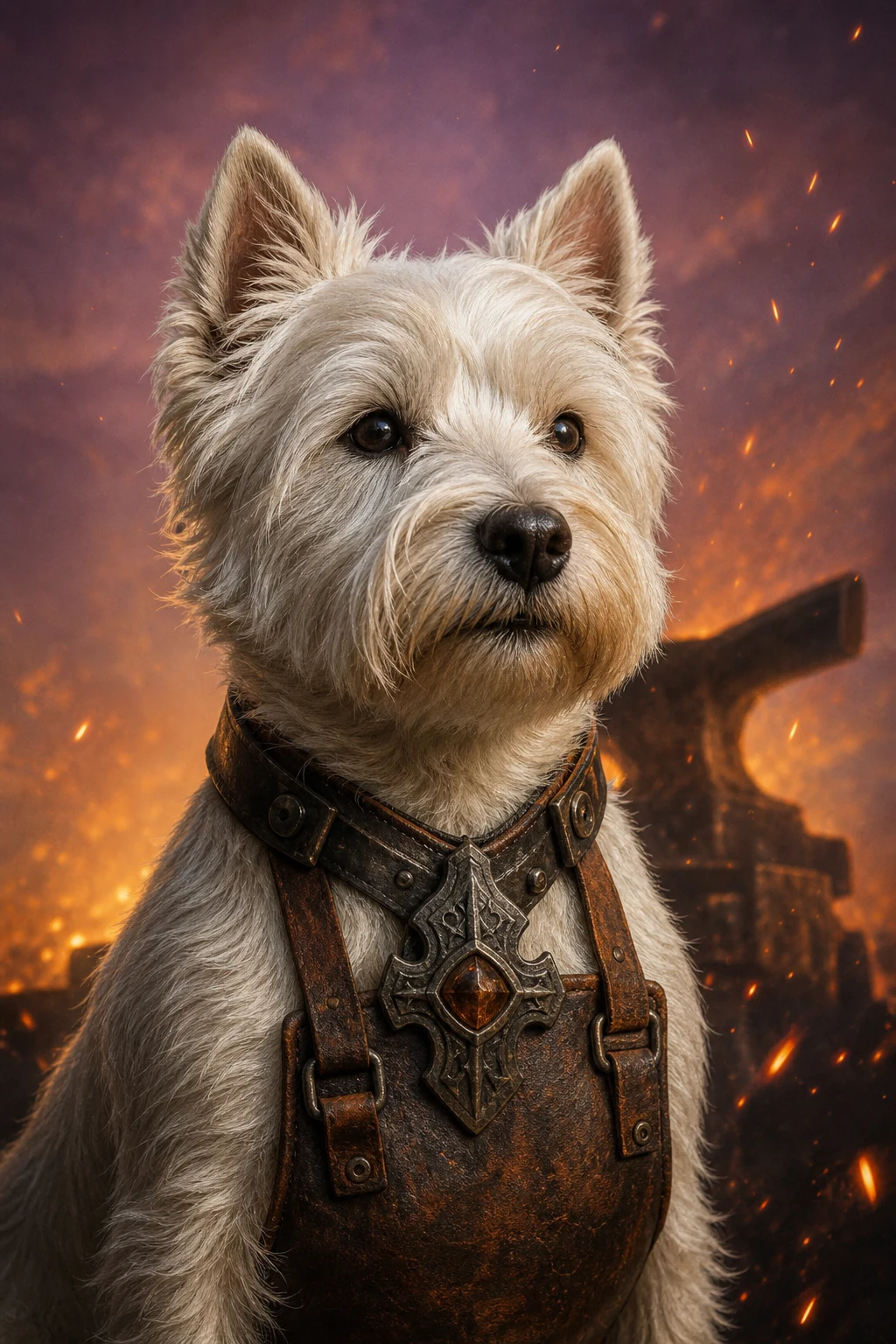 Hamish the West Highland Terrier — Studio Canvas Realism pet portrait