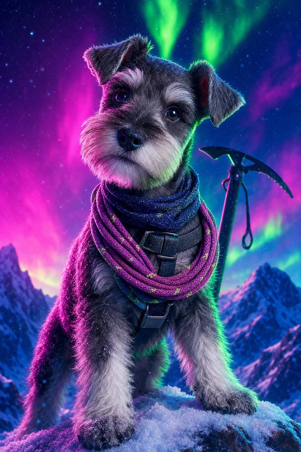 Pip the Miniature Schnauzer — Studio Canvas Realism pet portrait