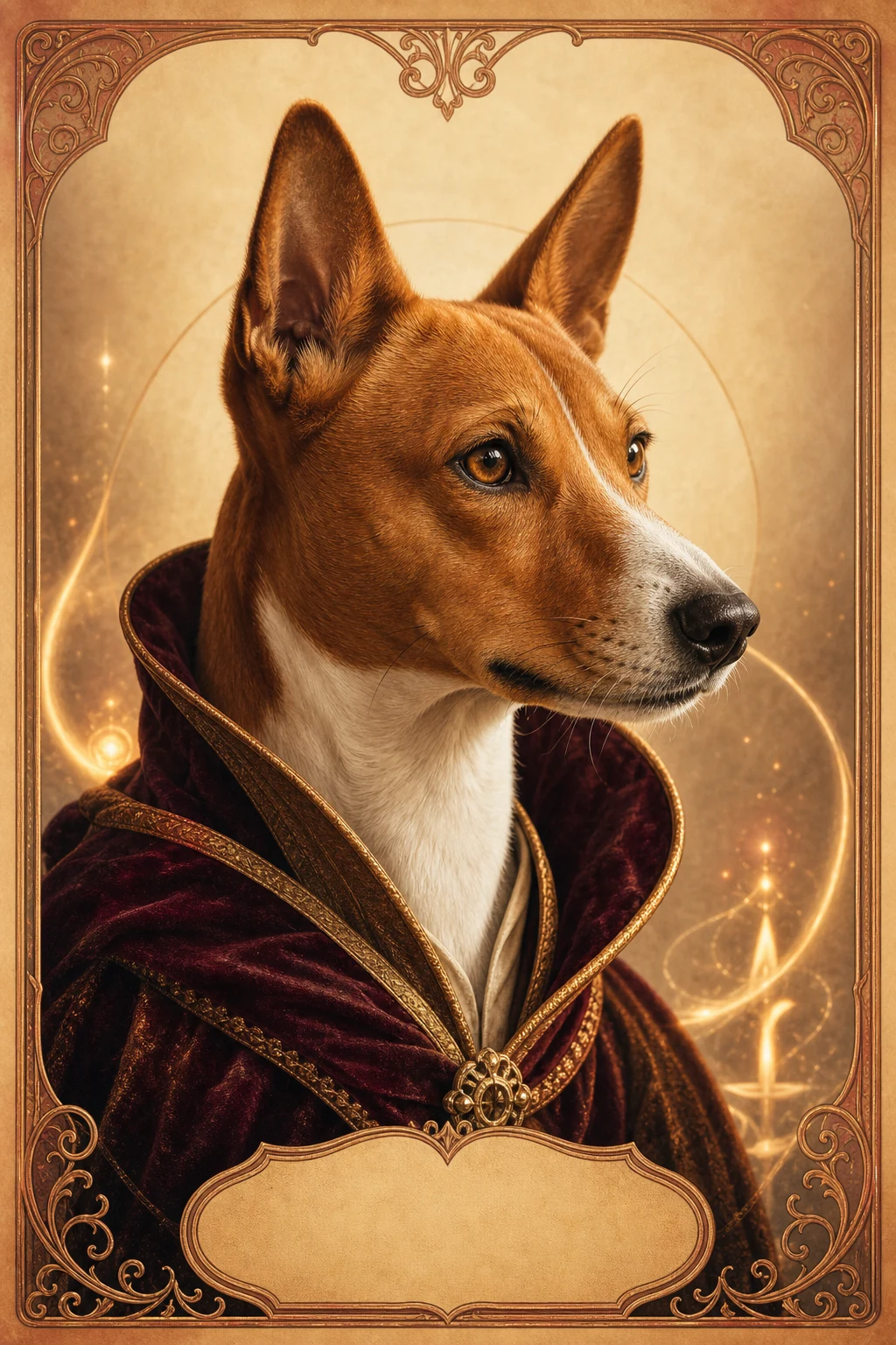 Sefu the Basenji — Studio Canvas Realism pet portrait