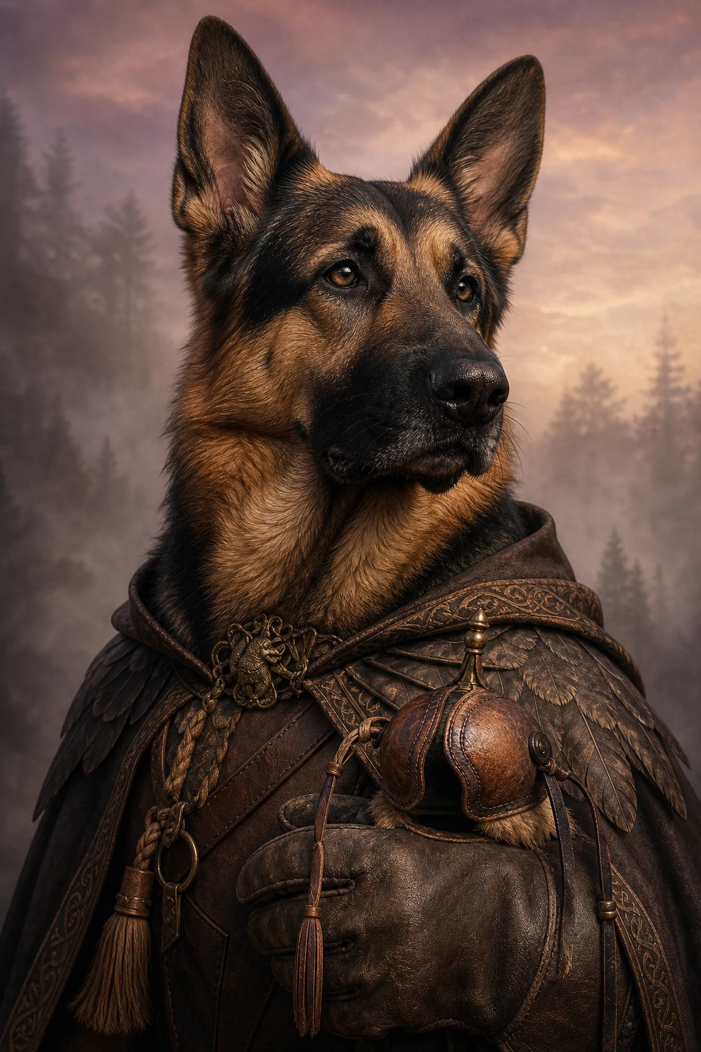 Kaiser the German Shepherd — Studio Canvas Realism pet portrait