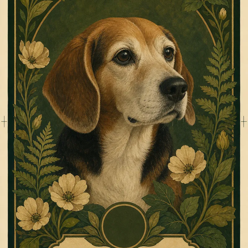 Beagle portrait — synthetism
