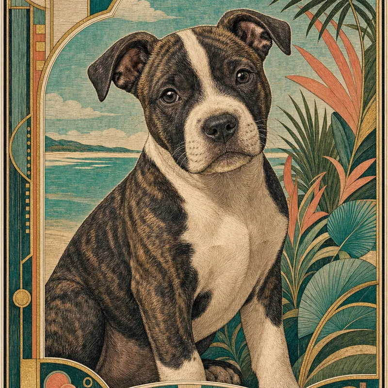 Staffordshire Bull Terrier portrait — vienna secession